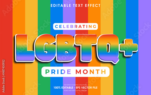 Editable lgbtq+ pride month text effect