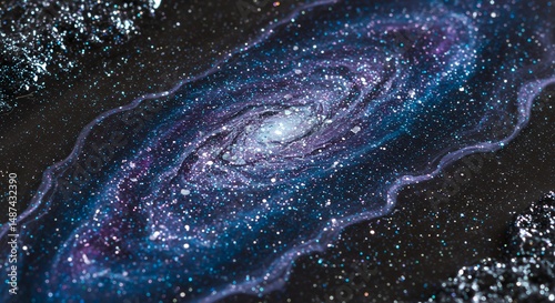 Galaxy Illustration with Purple and Blue Swirls