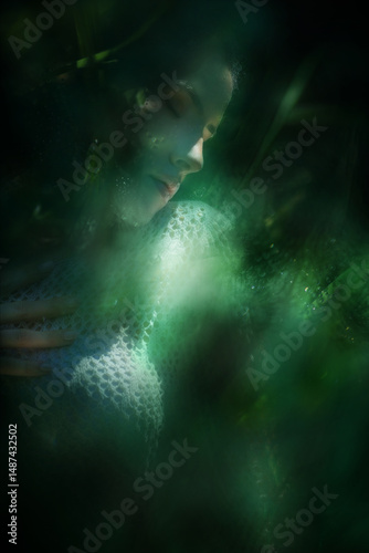 Tender Tropical Moment in Water Drops