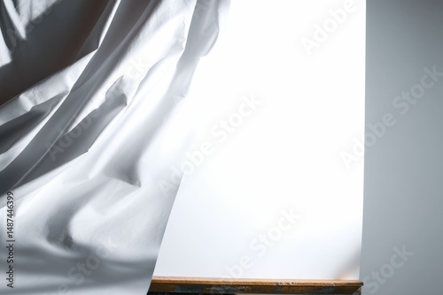 Draped White Fabric: Minimalist Studio Still Life