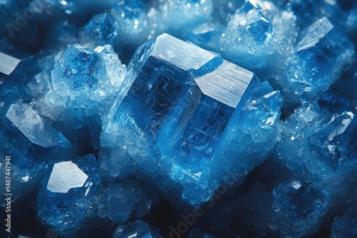 Frosty Blue Crystals Create Intricate Patterns in a Dazzling Display of Natural Beauty, Showcasing the Elegance of Mineral Formations in a Captivating Landscape