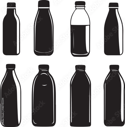 vector set of bottles
