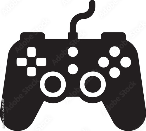 Video game controller Silhouette vector, Gamepad vector icon illustration