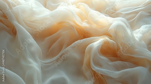 Soft Peach and Cream Fabric Draped in Elegant Waves