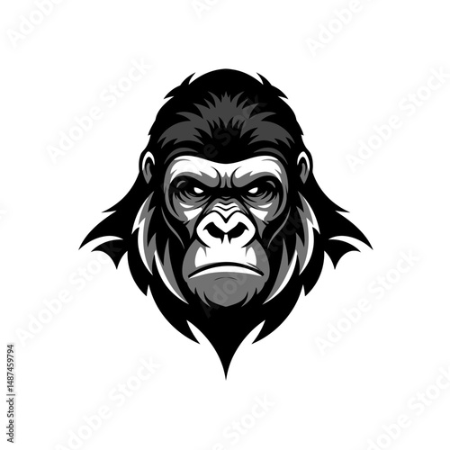Majestic Gorilla Portrait: A powerful and dignified portrait of a gorilla, its intense gaze and imposing features captured in stunning detail.