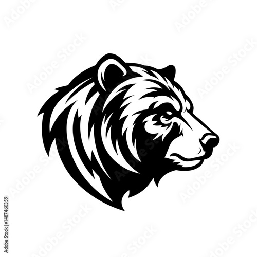 Grizzly Bear Portrait: A powerful black and white portrait of a grizzly bear, showcasing its strength and intensity. The sharp contrast highlights the intricate details of the fur and facial features.