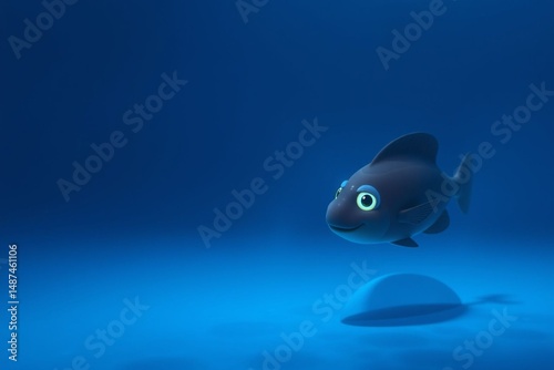 Friendly Blue Fish in Ocean Depths