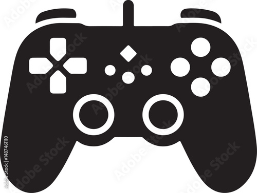 Video game controller Silhouette vector, Gamepad vector icon illustration