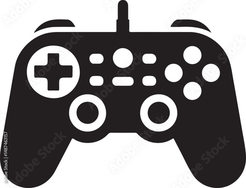 Video game controller Silhouette vector, Gamepad vector icon illustration