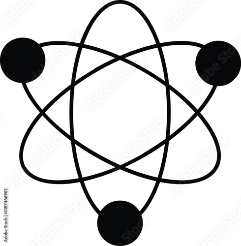 Space icon design with black and white