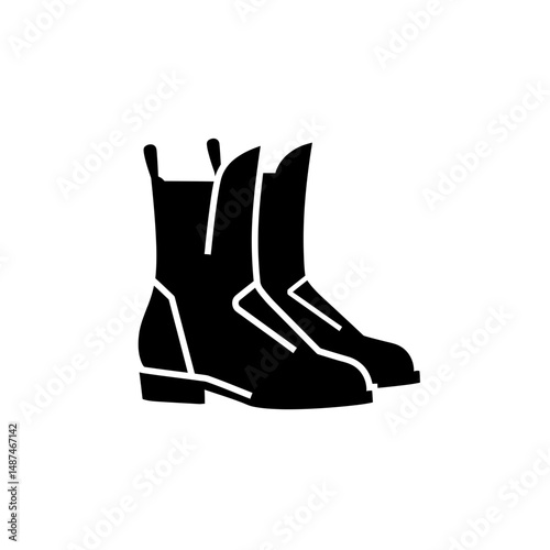 Boots Illustration: A pair of sturdy boots stand ready, embodying strength, reliability, and practical style. This illustration captures the essence of footwear.