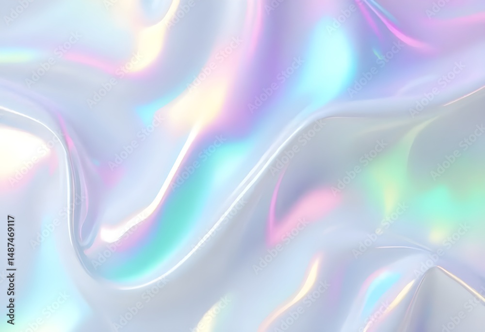 Naklejka premium Soft Pastel Holographic Foil Abstract Background with Iridescent Light
