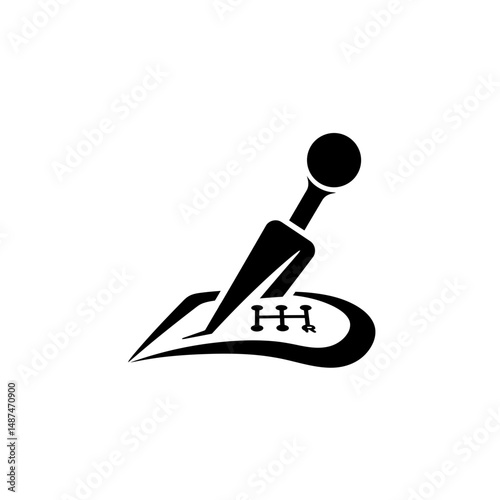 Gear Shift Icon: A sleek, minimalist icon of a car's gear shift lever, ready to accelerate the journey forward.