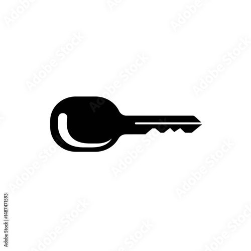 Simple Black Key: A minimalist black key icon, sleek and modern, representing security, access, and opportunity.