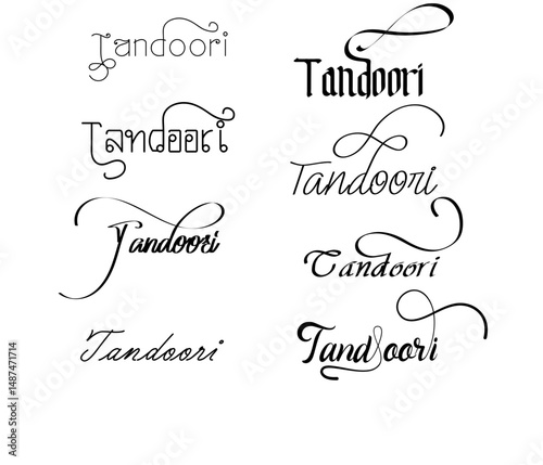 Spicy Tandoori Logo in Decorative Font – Cultural Branding for Indian BBQ and Kebab Houses, Tandoori Emblem Logo