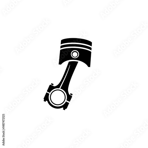 Automotive Piston in Silhouette: A high-contrast silhouette captures the essence of an engine piston, a powerful symbol of industry and mechanical engineering.
