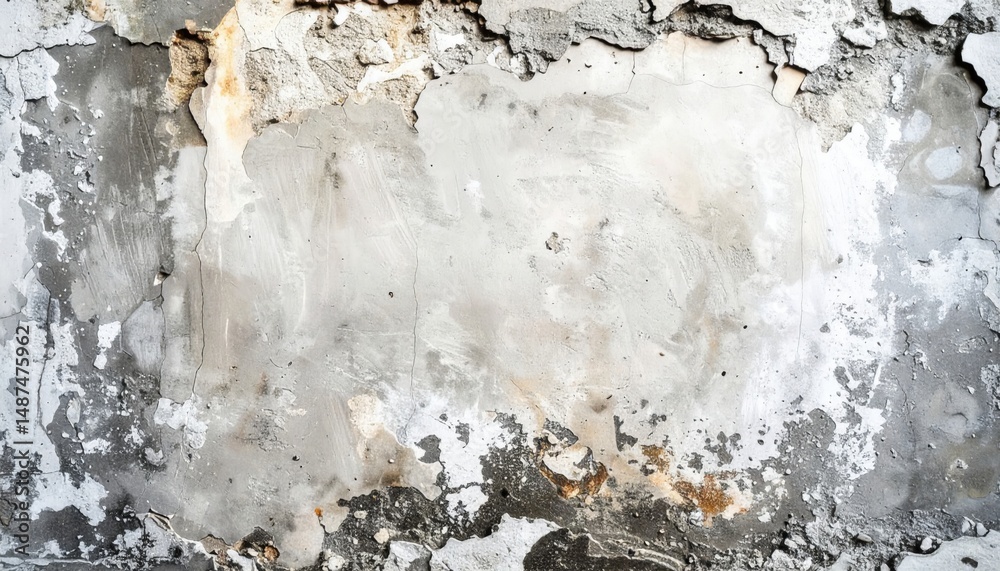 Obraz premium Decay and restoration analyzing cracked wall texture in an abandoned building urban environment close-up perspective