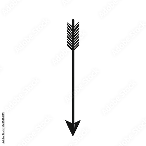 Sleek Arrow with Contemporary Silhouette Isolated on Transparent Background