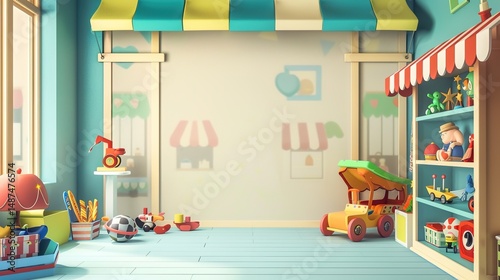Vintage toy store illustration background