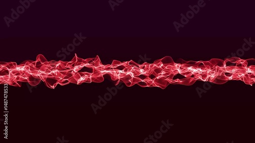 Elegant red wave abstract design flows smoothly. Abstract flowing gradient dots and lines wave background.