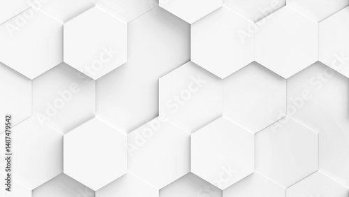 White hexagons geometric ba...