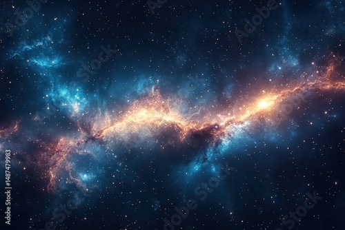 Distant Stars and Swirling Galaxies Create a Mesmerizing Cosmic Spectacle in the Vastness of Space