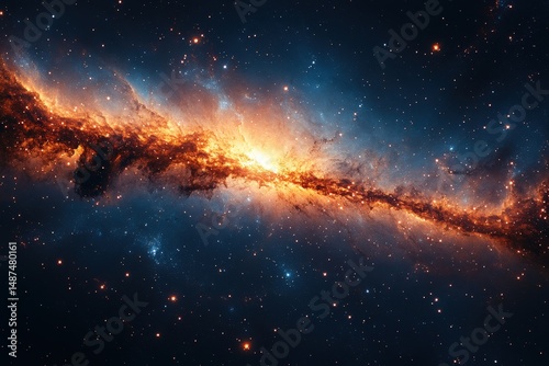 Distant Stars and Swirling Galaxies Create a Mesmerizing Cosmic Spectacle in the Vastness of Space
