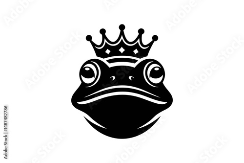 Frog king vector illustration amphibian crown art
