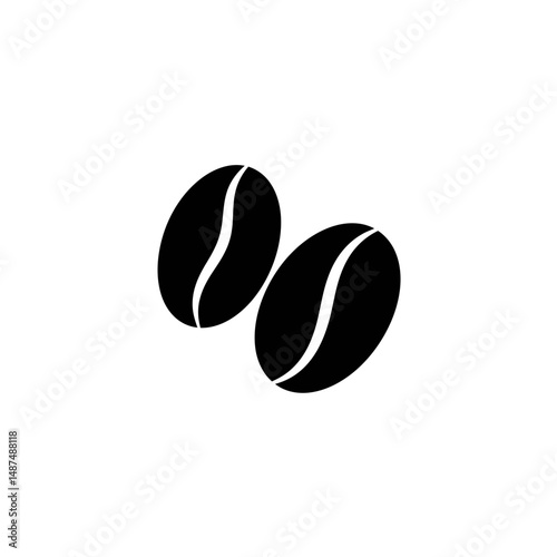 Coffee Beans: Two artfully designed coffee beans in elegant dark, the essence of the world's beloved beverage.