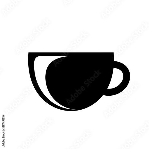 Serene Coffee Cup Silhouette: A minimalist, high-contrast photograph that features a stylish coffee cup silhouette, embodying simplicity, warmth, and the tranquil pleasure of a solitary moment.