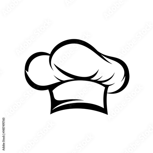 Chef's Hat Emblem: A classic chef's hat silhouette, symbolizing culinary expertise and the art of cooking.  A minimalist design that exudes professional simplicity.