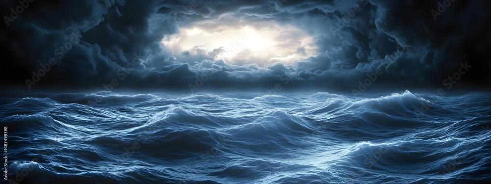 Fototapeta premium Stormy sea under a dramatic sky