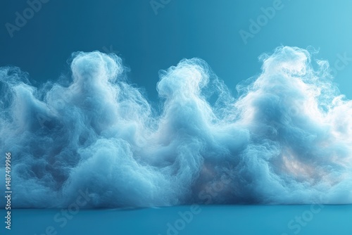 Cloud like Shapes Create a Serene Ambience Against a Tranquil Sky Blue Backdrop in This Captivating Natural Display