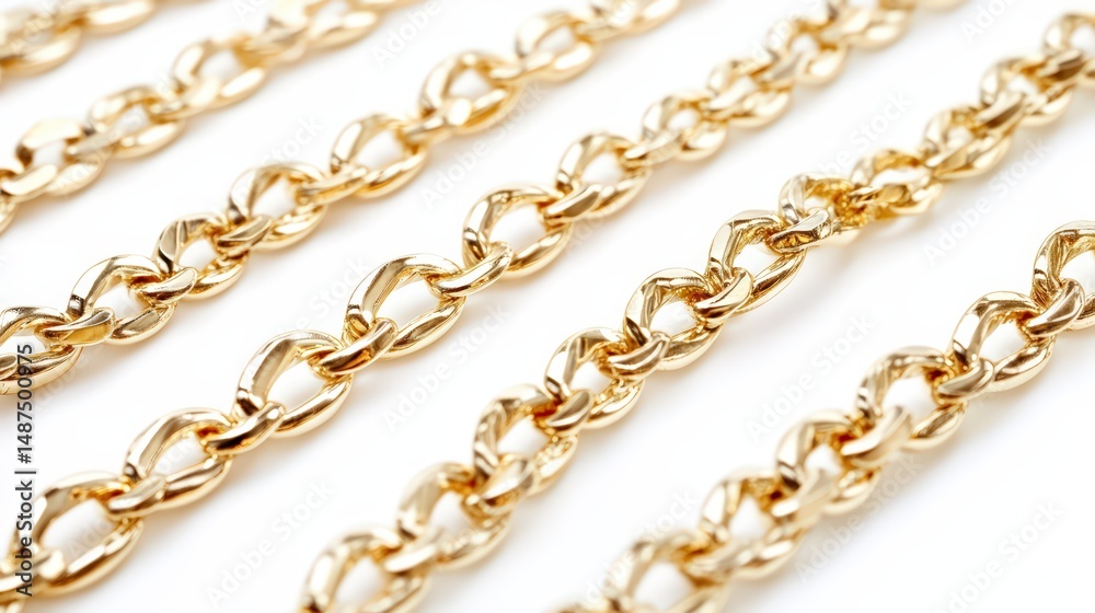 Fototapeta premium Sparkling rows of gold chain links capturing luxury and sophistication