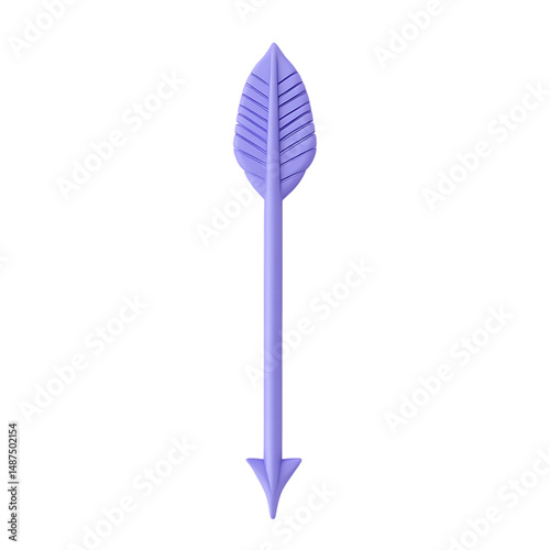 Minimalistic Arrow with a Balanced Structure in Soft Purple Isolated on Transparent Background