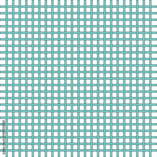 Weave pattern created from neon aqua lines