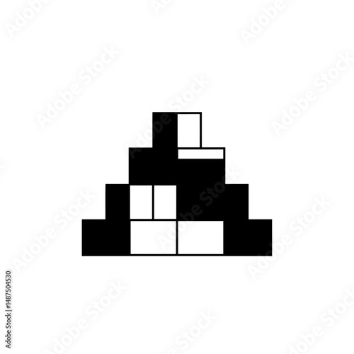 Abstract Building: An intriguing minimalist design composed of bold black and white geometric shapes that create a sense of depth.