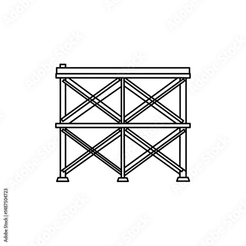 Industrial Water Tank Silhouette: A meticulously crafted industrial water tank silhouette stands strong. The intricate framework showcases strength and function.