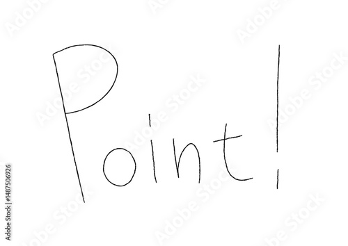 シンプルな手描きのPOINTの文字イラスト
