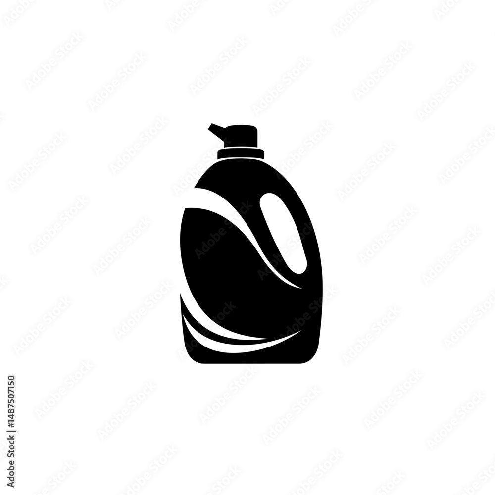 Obraz premium Laundry Liquid Bottle Icon: A simple and modern illustration of a laundry liquid bottle, ideal for design projects.