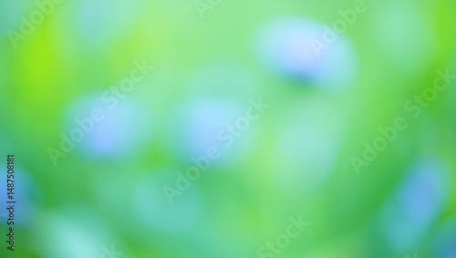 Abstract Green and Blue Blurred Floral Background Texture