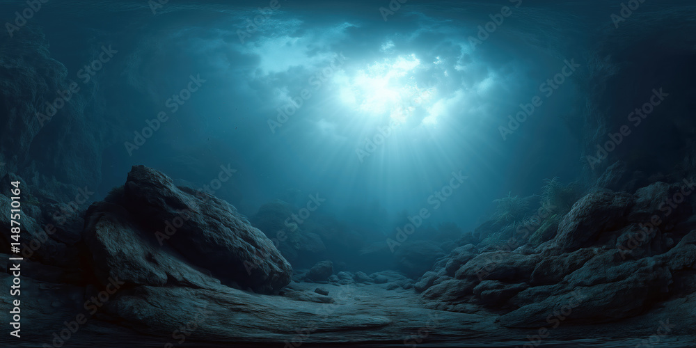 © OHMAl2T - Fake HDR 360 degree panorama of mysterious underwater landscapes ocean depths for reflection map