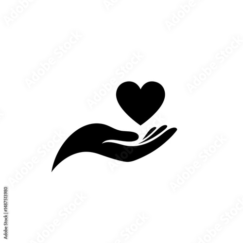 Giving Hand: A minimalist and emotionally resonant image of a hand cradling a heart, symbolizing care, compassion, and support.