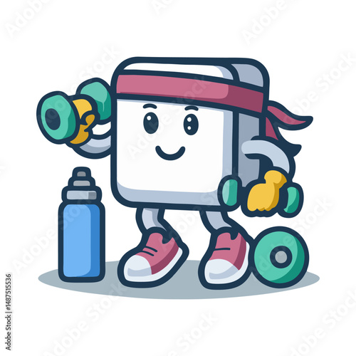 Professional Fitness Mascot logo design featuring powerful athlete character clean vector style modern colors for gym branding sport team identity fitness business marketing