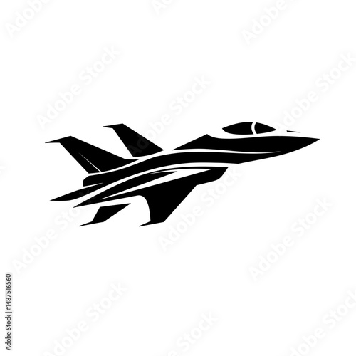 Soaring Silhouette: A sleek, dynamic silhouette of a jet fighter gracefully ascends against the sky, embodying the power and agility of aviation.