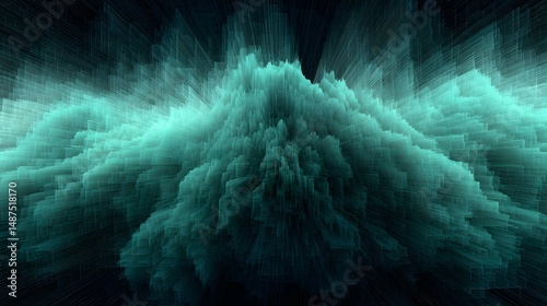 splash explosion rendered in metallic tones and digital haze