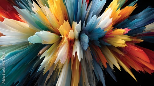 paint splash explosion expanding symmetrically from the center