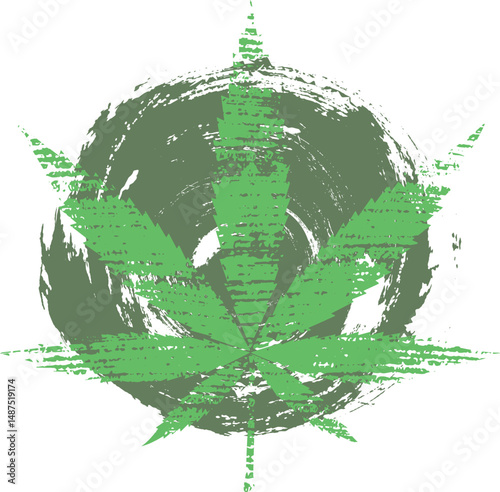 Grunge marijuana leaf 3