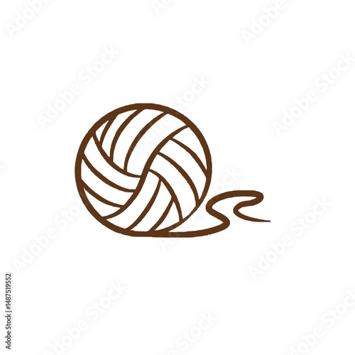 Cozy Yarn Ball Icon for Knitting, Crocheting, and Handmade Craft Projects