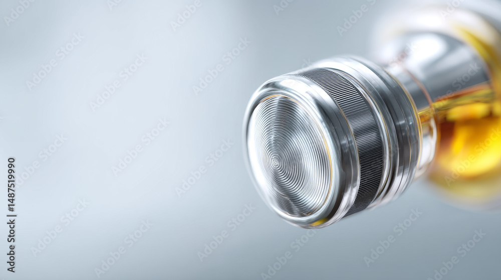 Close-up of a bottle cap reflecting soft light and showcasing fine details of craftsmanship. Close-up of a bottle cap reflecting soft light and showcasing fine details of craftsmanship.